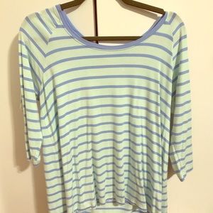 Blue and aqua striped Matilda Jane shirt